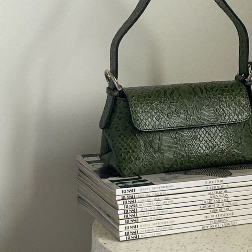 Naked Vice | green snake leather bag